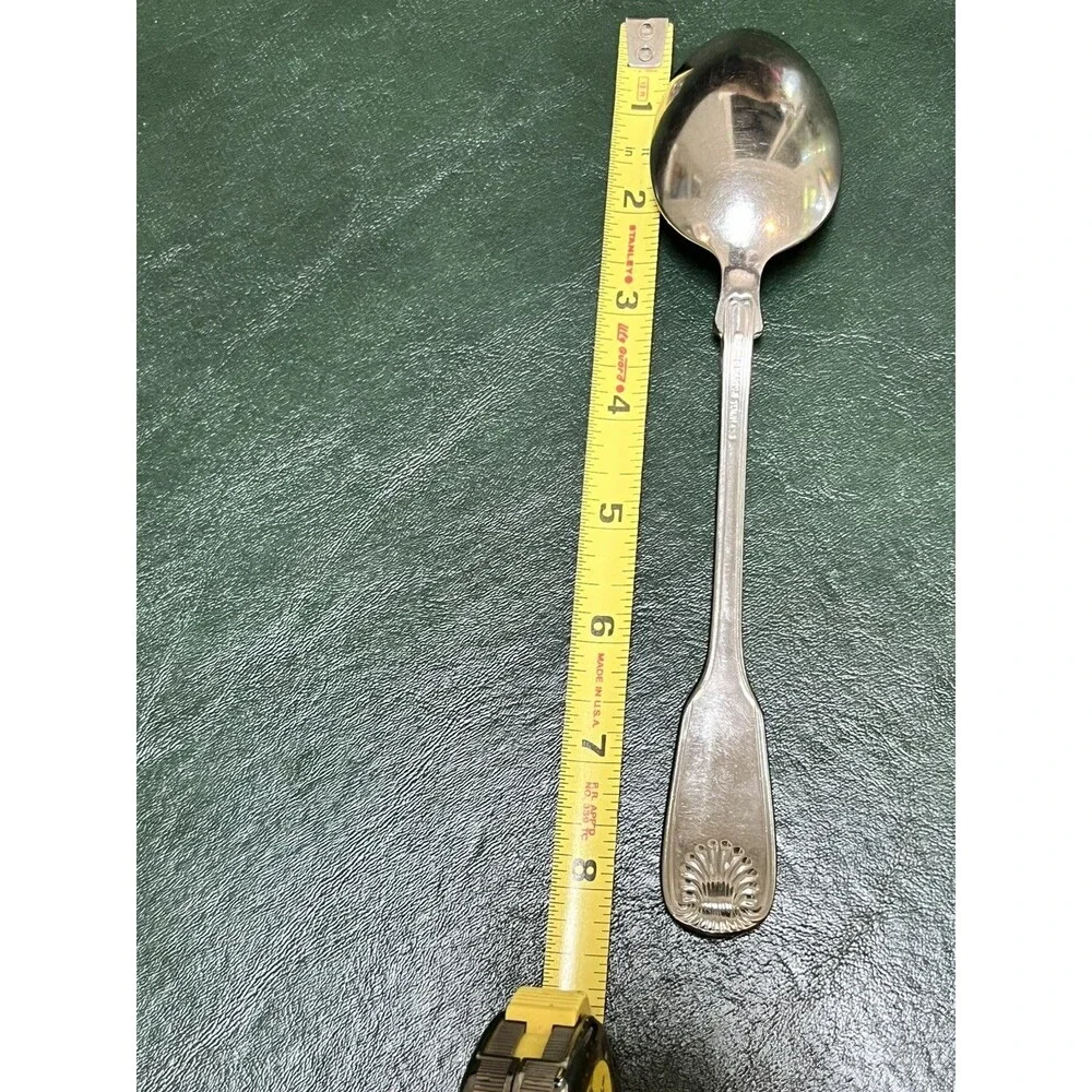 Reed & Barton Colonial Shell Stainless Serving Spoons 8.5” Set of 2